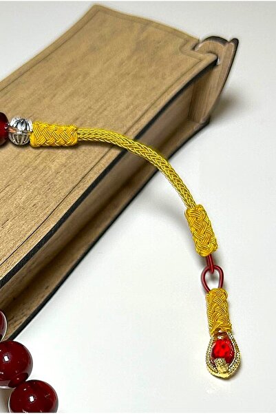 Black Sea Port Zirkon Tasarım Trabzon Işi El  Örme Kırmızı Taşlı İmame Püskül