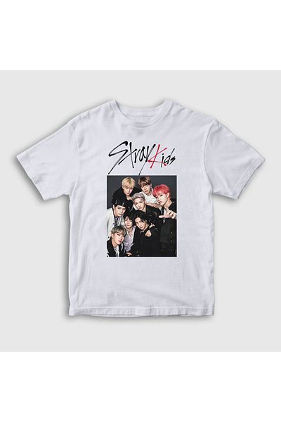 Presmono Унисекс детска тениска с бяла лента Stray Kids 122551tt