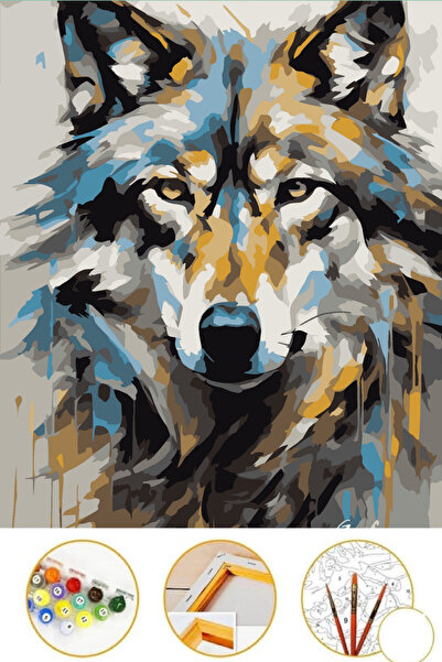 Puzzle Sayılarla Boyama Tuval Seti Fırça Boya Dahil (çıtalı) 3x50 Cm - KURT