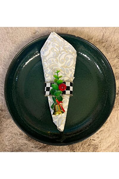 Marrone New Year's Napkin Ring - New Year's Table Decor Christmas, 6 Pieces