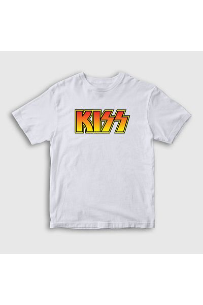 Presmono Unisex Παιδικό μπλουζάκι με λευκό λογότυπο Kiss 91281tt