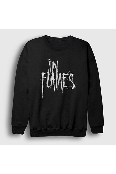 Presmono Унисекс суитшърт с черно лого In Flames 84258tt