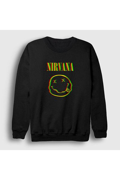 Presmono Унисекс суитшърт с лого Nirvana в черно 99111tt