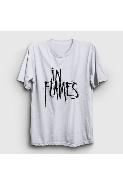 Presmono Μπλουζάκι Unisex White Logo In Flames 83997tt