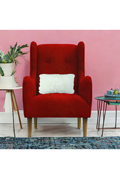 Oak House كرسي بديل من الجلد السويدي مقاس 85x82x115 سم - أحمر