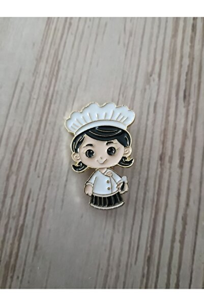 ESJ Aşçı Meslek Kadın Broş Ebat 2*3,5 Cm