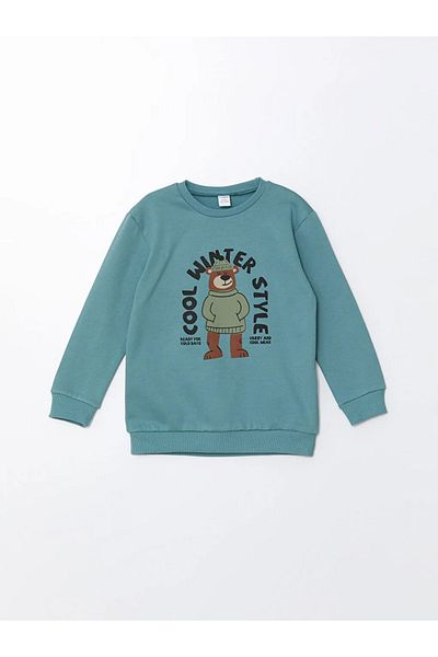 LC Waikiki LCW Kids Crew Neck Χοντρό εμπριμέ μπλουζάκι για αγοράκι