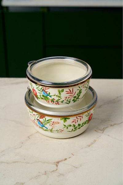 Miss Betty 14-15 cm Mira Enameled 2-Piece Storage Container