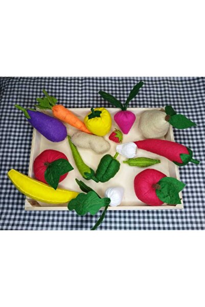 Fırsat Ürünleri Keçe Oyuncak Sebze ve Meyve Set