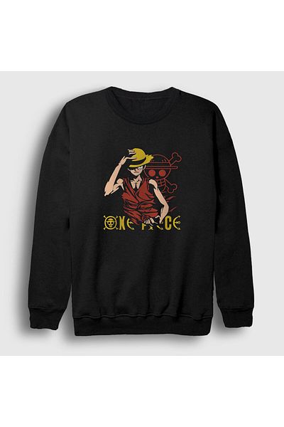 Presmono Φούτερ Unisex Black Monkey Luffy Anime One Piece 136311 ττ