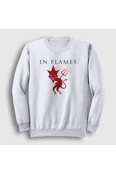 Presmono Φούτερ Unisex White Devil In Flames 83643tt