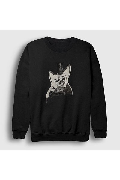 Presmono Унисекс черен суитшърт с китара Nirvana 99368tt