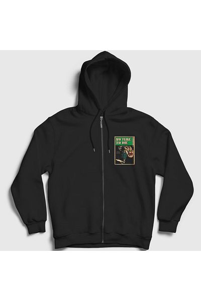 Presmono Φούτερ Unisex Μαύρο No Time Billie Eilish με φερμουάρ με κουκούλα 154507 ττ