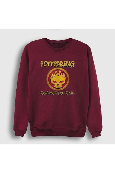 Presmono Унисекс суитшърт в червено и тъмносиньо с надпис „Conspiracy The Offspring“ 177261tt