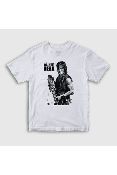Presmono Tricou alb pentru copii unisex Daryl Dixon The Walking Dead219912tt