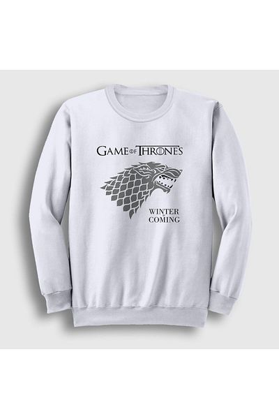 Presmono Φούτερ Unisex White Stark Game Of Thrones 194177 ττ