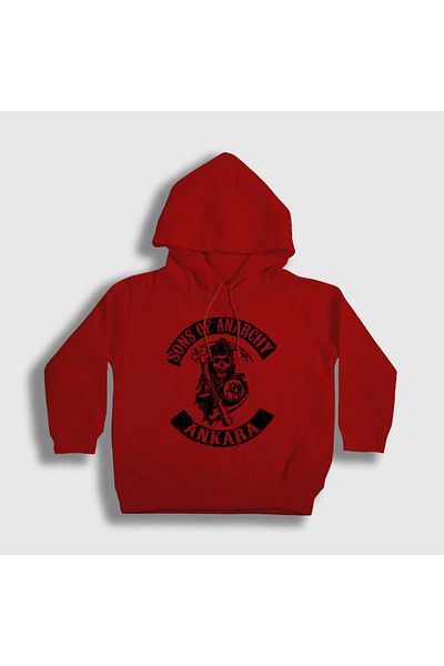 Presmono Унисекс детски червен суитшърт с качулка Ankara Sons Of Anarchy 213980tt