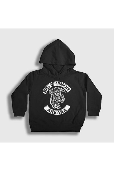 Presmono Унисекс детски черен суитшърт с качулка Ankara Sons Of Anarchy 213980tt