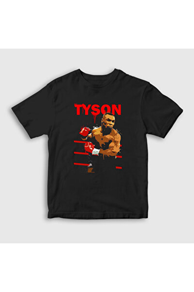Presmono Unisex dečji crni boksački štitnik Mike Tyson T-shirt 158262tt