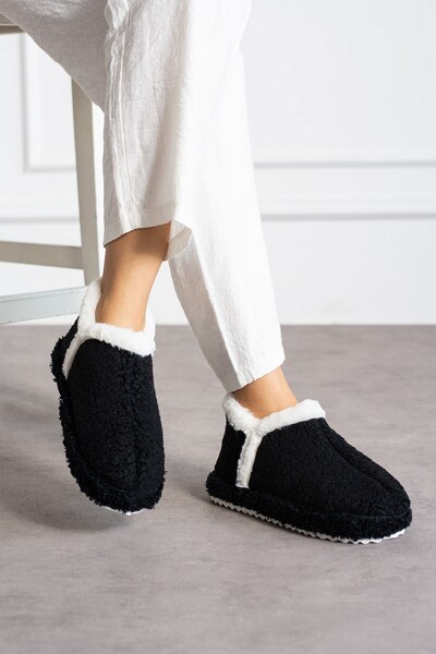 royalmoni شباشب نسائية شتوية مريحة طويلة للمنزل هدية للعروس شباشب للضيوف باللون الأسود