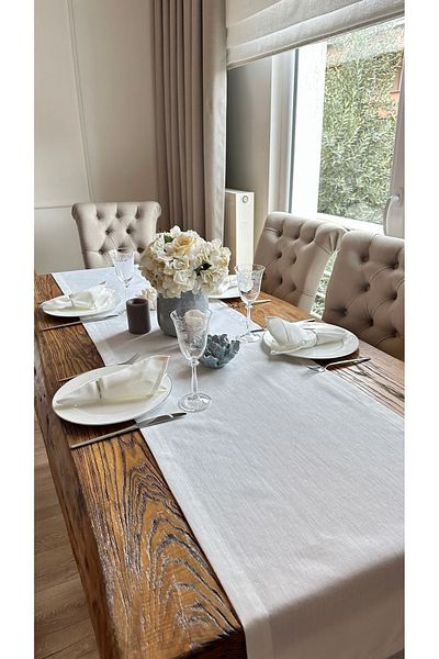 Decamor home Runner alb cu textura in in, fara griji, rezistent la pete