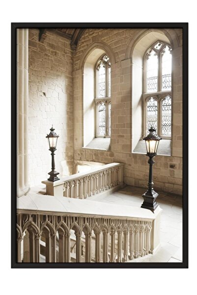 Postifull Heading to the Great Hall Çerçeveli Tablo, Dikey Duvar Tablosu Comf...