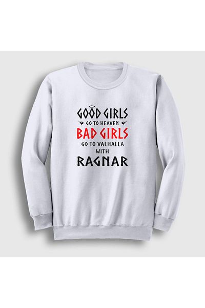Presmono Φούτερ Unisex White Bad Girls Vikings 221587 ττ