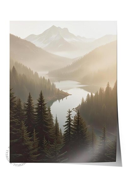 Postifull Magical Lake Poster, Çerçevesiz Duvar Posteri, Dikey Duvar Tablosu ...