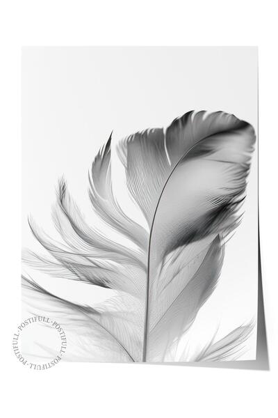 Postifull Αφίσα με πούπουλα, αφίσα τοίχου χωρίς πλαίσιο, κάθετη ζωγραφική τοί...