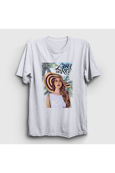 Presmono Unisex Λευκό καλοκαιρινό μπλουζάκι Lana Del Rey 156980 ττ