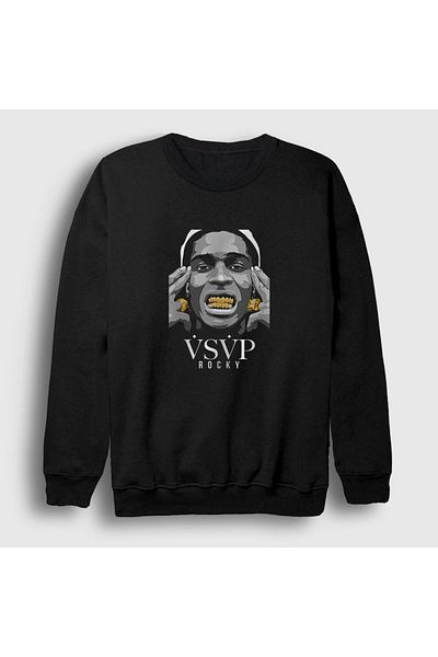 Presmono Унисекс черно-златист суитшърт Asap Rocky 153050tt