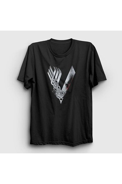 Presmono Μπλουζάκι Unisex Μαύρο λογότυπο Vikings 221740 ττ