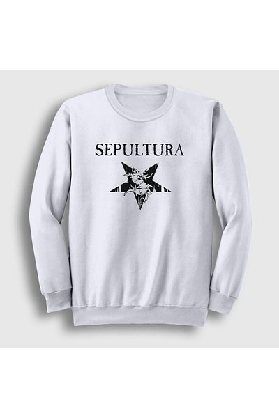 Presmono Λευκό λογότυπο V2 Unisex Sepultura φούτερ - 173202 ττ