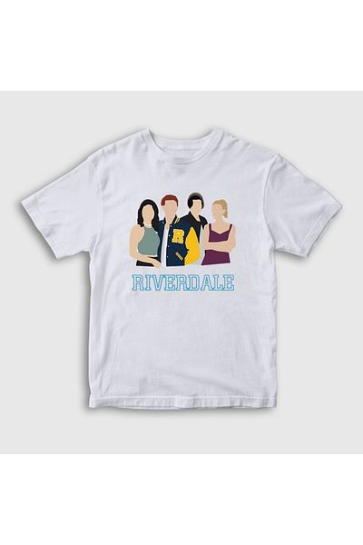 Presmono Unisex Παιδικό μπλουζάκι με λευκές σιλουέτες Riverdale 207219 ττ