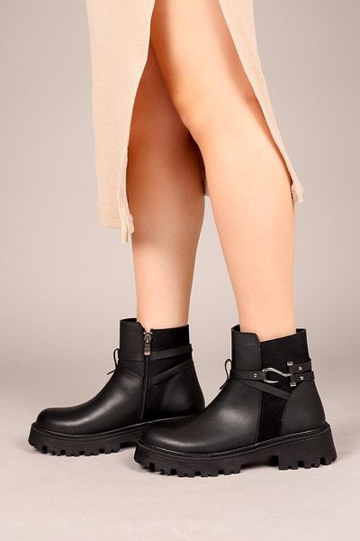 Birikon Γυναικείες Μπότες ELIN Hook Buckle ΜΑΥΡΟ