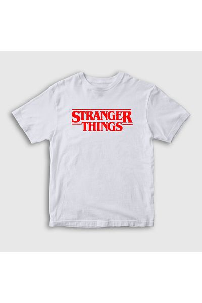 Presmono Tricou pentru copii unisex cu logo alb V2 Stranger Things219237tt