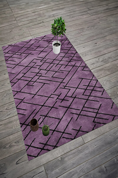 Viyana Home Kaymaz Taban Çizgi Detaylı İskandinav Model Yıkanabilir Yolluk Mu...