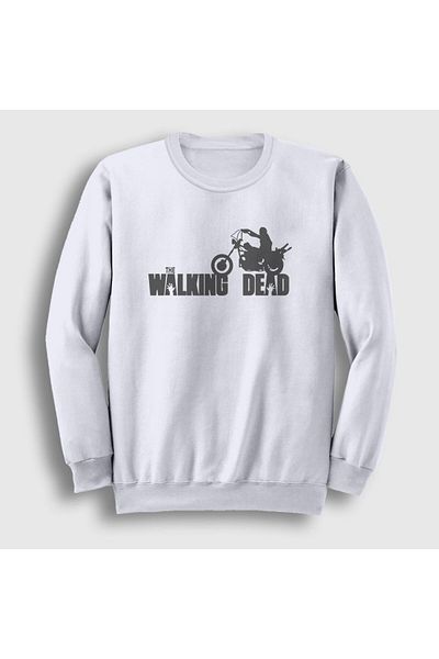 Presmono Unisex Λευκή Μοτοσικλέτα The Walking Dead Φούτερ 220122 ττ