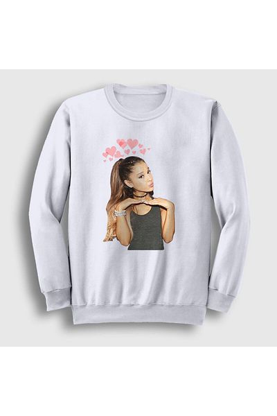 Presmono Φούτερ Unisex White Hearts Ariana Grande 152411 ττ