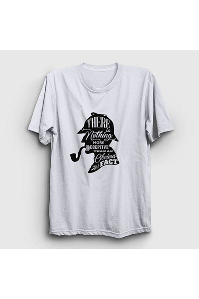 Presmono Μπλουζάκι Unisex White Fact Sherlock Holmes 212028 ττ