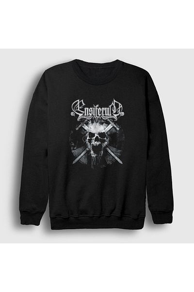 Presmono Унисекс суитшърт с черен череп Ensiferum 145617tt