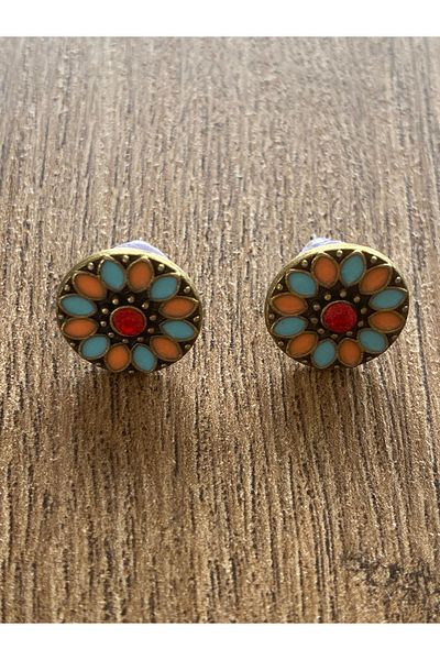 Store بوهو نمط خمر أقراط نسائية ملونة صغيرة الحجم