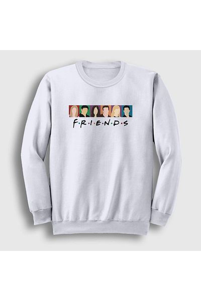 Presmono Φούτερ Unisex White Profiles Friends 190421 ττ