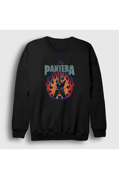 Presmono Унисекс черен суитшърт с китара Pantera 168467tt