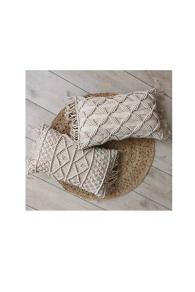 meribell 2'li Makrome Dekoratif Köşe Kırlent Kılıfı