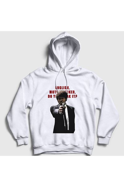 Presmono Φούτερ με κουκούλα Unisex Λευκή Αγγλική ταινία Pulp Fiction 249037 ττ