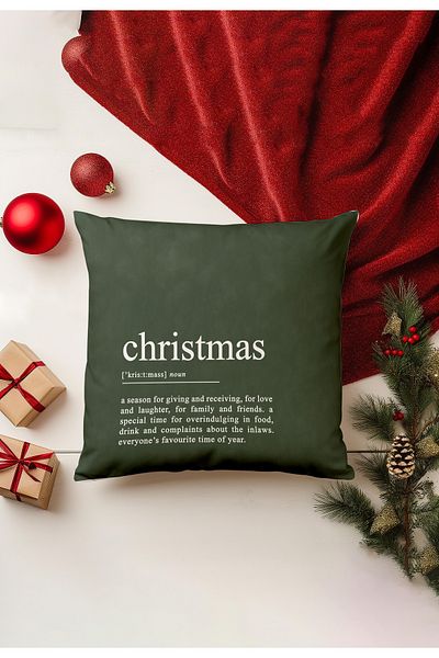 Filamente Christmas Themed Throw Pillow Cover / Christmas - Christmas Cushion Cover (Double-Sided Printed - Hidden Zipper)