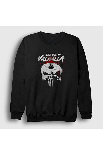 Presmono Унисекс черен суитшърт Valhalla Vikings 222731tt