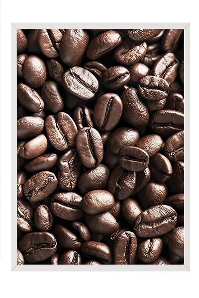 Postifull Coffee Beans Çerçeveli Tablo, Beyaz Çerçeve ve Poster, Dikey Duvar ...