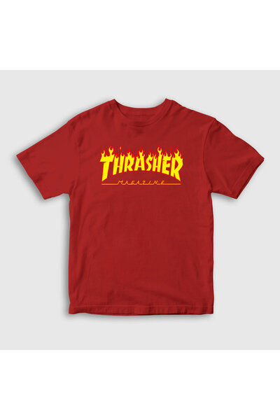 Presmono Unisex dečji crveni logo Thrasher T-shirt 277768tt